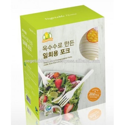 Eco-friendly material Disposable Fork 200pcs made from cornstarch (PLA)